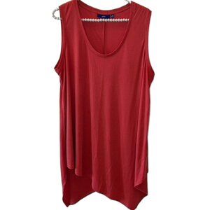 APT 9 Rust Orange Sleeveless Asymmetrical Hem Tunic XL EUC